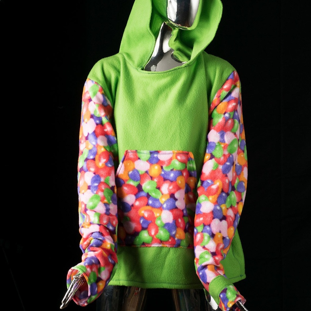 Blanket hoodies jelly belly jelly beans fun L fleece pullover custom original